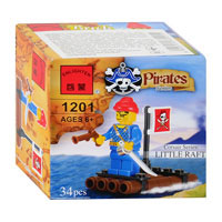 Конструктор BRICK 1201 (360шт) плот, пират, 34 дет, в кор-ке, 7-7-4,5см