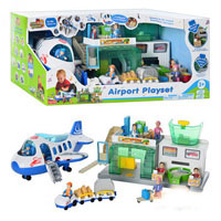 Игра 3899T (2шт) Аэропорт,муз (англ,франц),свет, фигурки 8шт,транспорт,на бат-ке,в кор-ке,60-34-28см