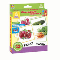 Обучающие карточки Овощи, Фрукты и ягоды Vladi toys VT1301-02 рус,укр