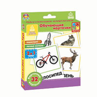Обучающие Карточки Транспорт, Лесные жители Vladi toys VT1301-04 рус, укр