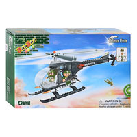 Конструктор BANBAO 8243 "Военный вертолет", 90 дет, фигурка 2шт,23-15-5см