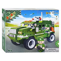 Конструктор BANBAO 8252 "Военный джип, инер-й", 290 дет, фигурки 3шт,37,5-28,5-6,5см