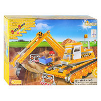 Конструктор BANBAO 8519 "Стройтехника", 220 дет, фигурки 2шт,33-24-7см