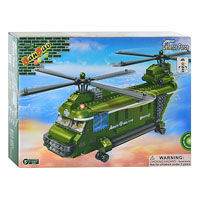Конструктор BANBAO 8852 "Военный вертолет", 415 дет, фигурки 3 шт,40-30-7см