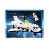 Конструктор KAZI KY 83003 (24шт) космический корабль, 285 дет, фигурка, в кор-ке, 36-26-6см