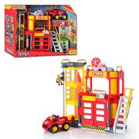 Игра 1415839 (2шт) пожарная станция,машинка,фигурка 2шт,звук,свет,на бат-ке,в кор-ке,55-40,5-16см