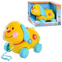 Игра 0664-01 (12шт) собака, каталка, муз, звук(англ), свет, на бат-ке, в кор-ке, 23,5-18-13,5см