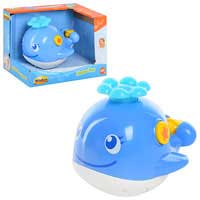 Игра 7107 NL (12шт) для купания, кит, фонтан, муз, свет, на бат-ке, в кор-ке, 21-15-13см