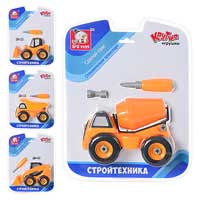 S Конструктор ES 80211-2-3-4 R (36шт) стройтехника, 4 вида, инструмент, в слюде, 37-29-10см