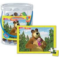 Мягкие пазлы Маша и Медведь А4 в тубусе Vladi Toys VT1104-14/15/16/17  4 вида