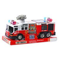 Пожарная машина SD 012 D (48шт) инер-й, 28см, звук сирены, свет 3D,на бат-ке, в слюде, 30-15,5-13см