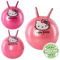 Мяч прыгун с рожками 45см Hello Kitty HK 0057 2 цвета
