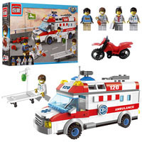 Конструктор BRICK 1118 (20шт) скорая помощь,машинка,носилки,фигурки,328дет,в кор_ке,37_28_6,5см