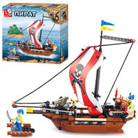 Конструктор SLUBAN M38 B0279  Пиратский корабль,  226 дет