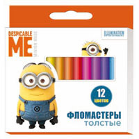 Фломастери товсті  тм Despicable Me © Universal Studios, 12 кольорів