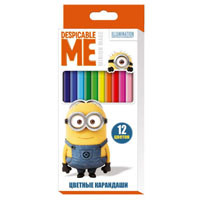 Кольорові олівці тм Despicable Me © Universal Studios , 12 кольорів