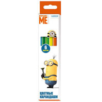 Кольорові олівці тм Despicable Me © Universal Studios , 6 кольорів