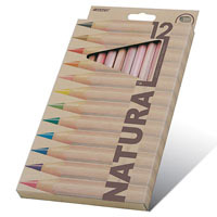 Карандаши  12 цветов шестигранные Jumbo с точилкой (кедр), Natural - Cedarlite,  Marco