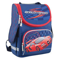 Школьный каркасный рюкзак Smart (1 Вересня) PG-11 "World of speed" (34-26-14 см) 