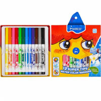 Фломастеры 12 цветов Super Washable, Marco