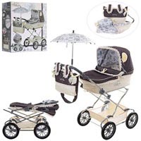 Коляска для куклы DeCuevas 82000 с зонтиком "Reborn" (44-86-90 см)