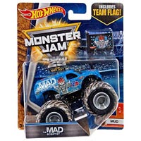 Машина-монстр Monster jam Hot wheels 1:64 разные виды  с флагом команды