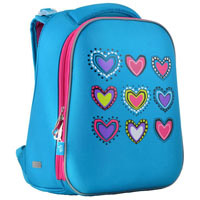 Рюкзак школьный каркасный 1 Вересня H-12-1 "Hearts turquoise" (38-29-15 см) 