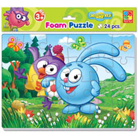 Мягкие пазлы А4 Смешарики 24, 35 эл Vladi Toys VT1102-09/10/11/12