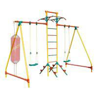 Качели парные с лестницей c турниками Leco-IT Outdoor 1,9 х 3,9 м гп050218