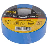 Изолента ПВХ (синяя) (0,13мм19мм10м (8411401), 0,13мм19мм20м (8411411)) Premium Sigma