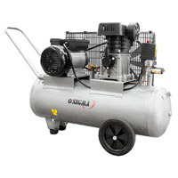 Компрессор двухцилиндровый ременной Sigma 2.5кВт 335л/мин 10бар 50л (2 крана)